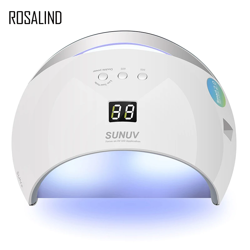

ROSALIND SUN6W Smart UV Lamp For Nails Metal Bottom LCD Timer Multicolors For Curing Gel Varnishes Set For Manicure Tools