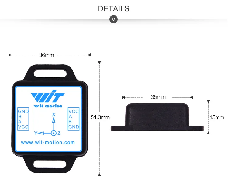 Witmotion WT901C485 высокой стабильностью 9-Axis AHRS Инклинометр акселерометр+ гироскоп+ Угол+ магнит(XYZ), RS485 протокол Modbus