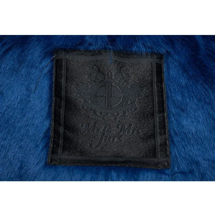 Горячая распродажа Корейская элегантная мужская голубая лента короткая парка настоящий капюшон и куртка из искусственного меха, с фабрики mrmrmrs синяя парка, мужское зимнее пальто