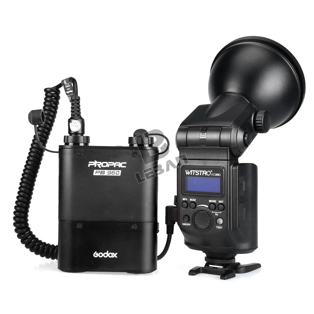 

Godox Witstro AD360 360W Powerful Portable Speedlite Pro outdoor Flash Light + PB960 Power Battery Pack Kit Black Studio flash