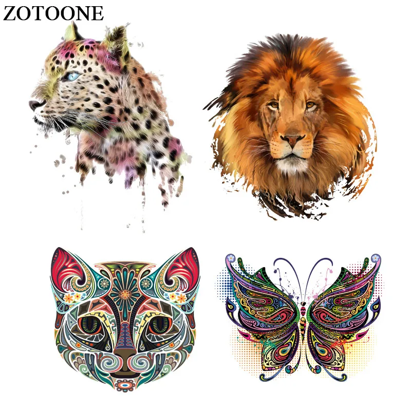 

ZOTOONE Heat Transfer Printing Pvc Cool Lion Fox Patch for Clothes Iron On Transfer Patches For Clothing Animal 3d Stickers E