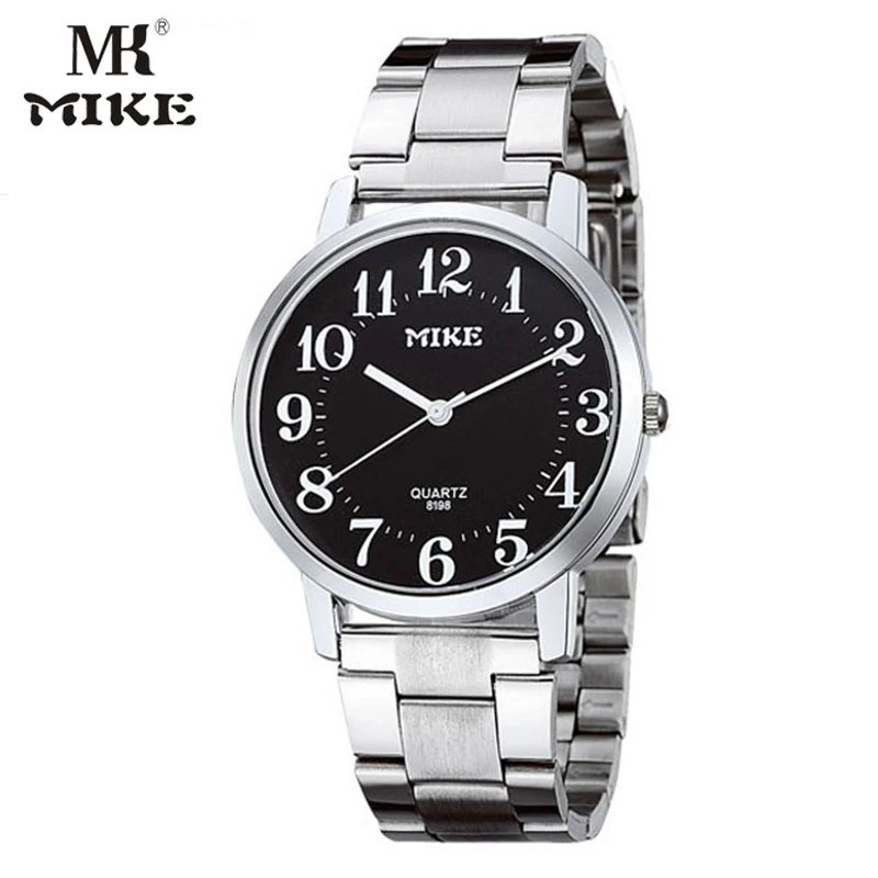 MK Mike простые часы мужские часы подарок для мамы кварцевые часы из нержавеющей стали водонепроницаемые японские движение reloj mujer