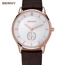 Berny для мужчин часы кварцевые для мужчин s часы модный топ Элитный бренд Relogio Saat Montre Horloge Masculino Erkek Hombre Японии двигаться для мужчин T