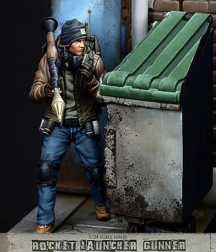 Kit Non Verniciato 1/24 75Mm Man-At-Arme-Lanciarazzi Soldato 75Mm Figura Resina Storica Figura In Resina Giocattolo In Miniatura