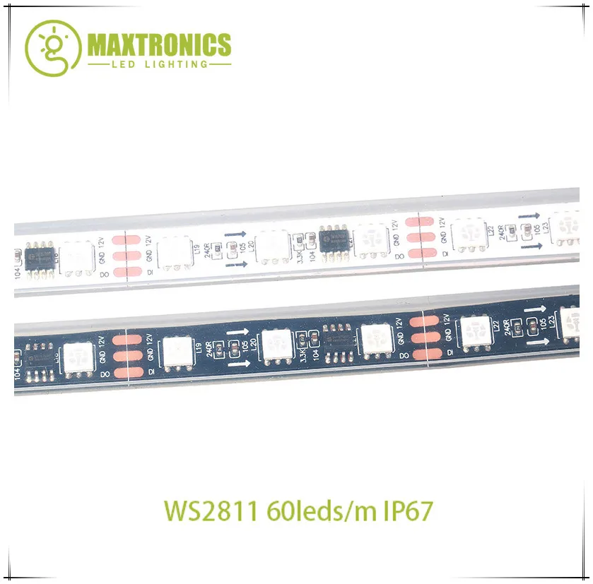 12 В 12 в 5 м WS2811 Светодиодный пиксельный светильник Rgb Полноцветный 5050 светодиодный ленточный гибкий адресуемый цифровой светодиодный светильник 1 Ic контроль 3