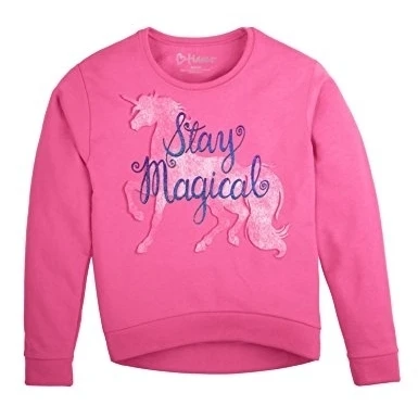 Hanes 617914354411 Girls Graphic Hi-Low Crew Sweatshirt I2G - X-Small (1)