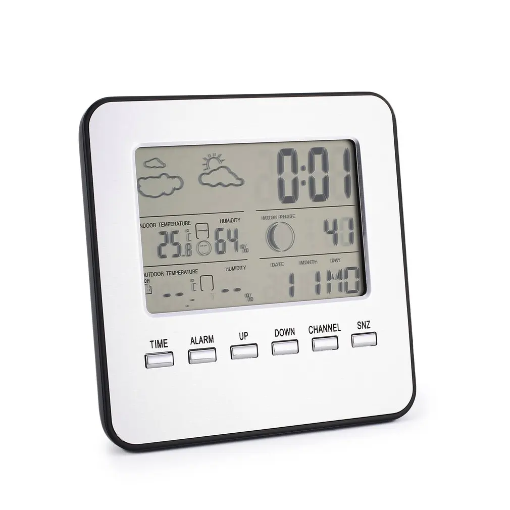 

Wireless Weather Station Alarm Clock Outdoor Wireless Sensor Multifunctional Indoor Outdoor Temperature And Humidity Meter