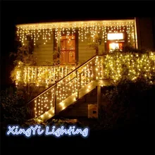 СВЕТОДИОДНЫЙ занавес, сосулька, сказочные гирлянды, 4 м, 96, светодиодный, ледяной бар, лампы, Рождество 220 В, новогодний сад, Рождественский Декор для свадебной вечеринки