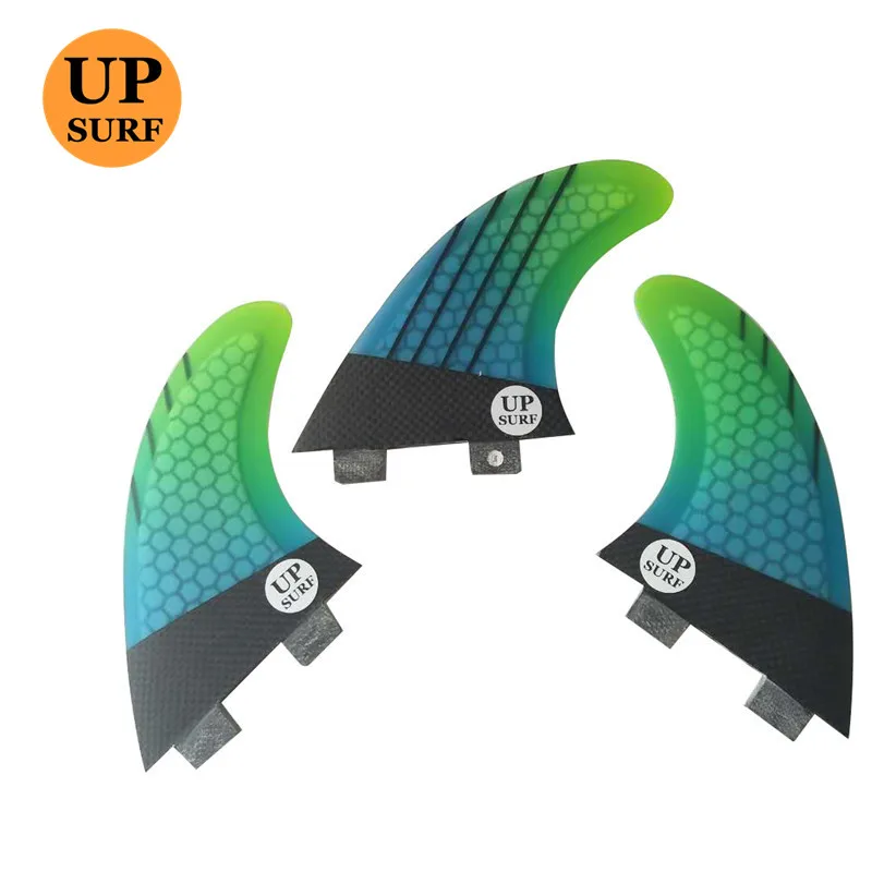 UPSURF Surfboard FCS2 Base Fins G5/G7 Fiberglass Tri Fin Carbon Thruster Set Honeycomb For Surfing