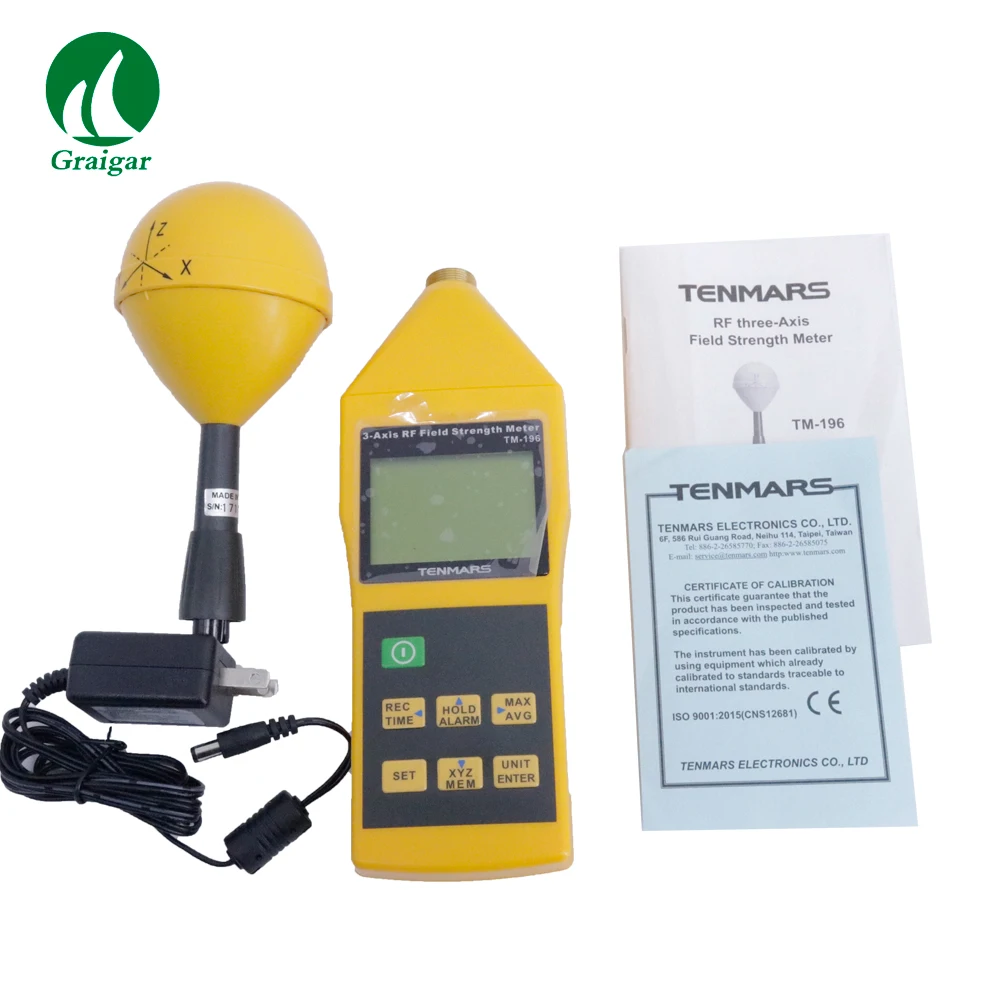 New Tenmars 3 Axis Electromagnetic Field Strength Meter EMF Meter TM-196 10MHz~8GHz