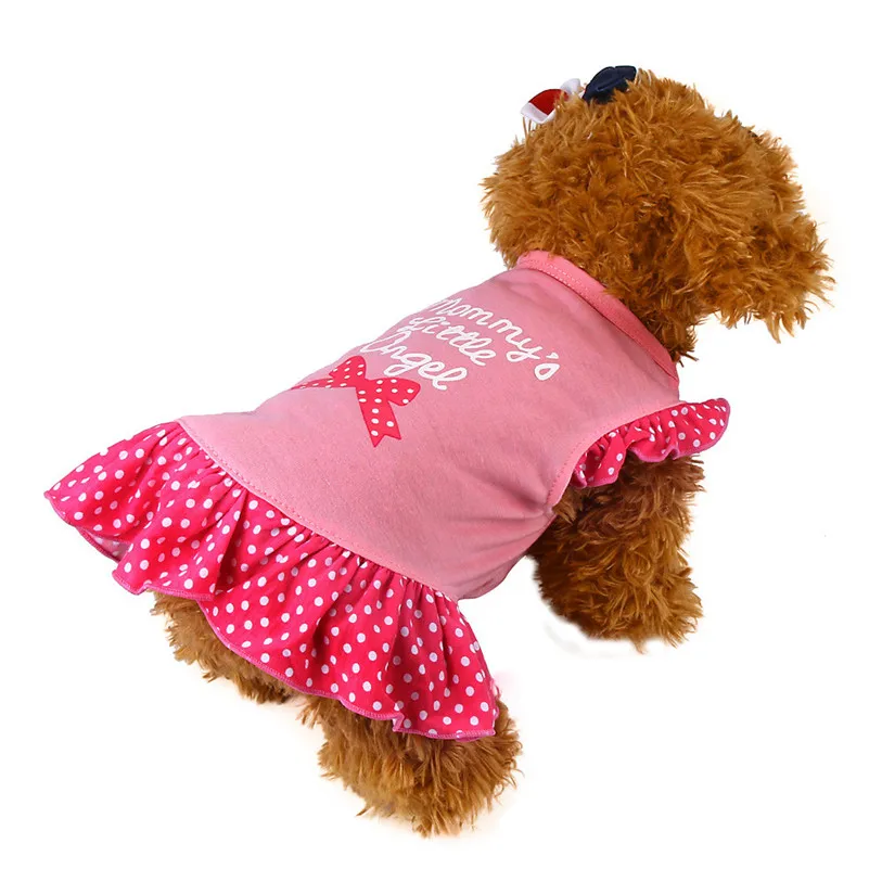 Весна/Лето платья для собак мама маленькая любовь Принцесса платье XS-L Одежда для собак для маленьких собак товары для животных, 30DC6
