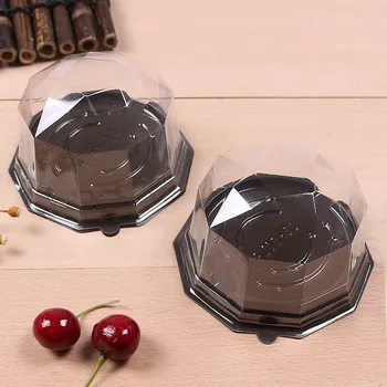 

Polygonal Shaped Clear Plastic Cake Packaging Box Cake Dome Favors Boxes Container Wedding Party Decor Bake Pastry Gift Boxes