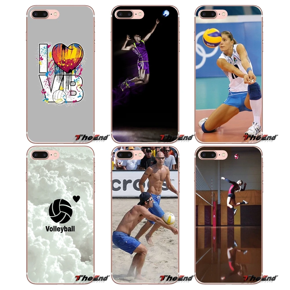 

For iPhone X 4 4S 5 5S 5C SE 6 6S 7 8 Plus Samsung Galaxy J1 J3 J5 J7 A3 A5 2016 2017 Soft Transparent Skin Case Love Volleyball