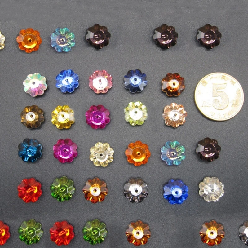 

Red Blue Green Pink One Hole Rhinestones 10mm Sewing Flat Back Rhinestones Strass Crystal Plum Sew On Glass Rhinestones