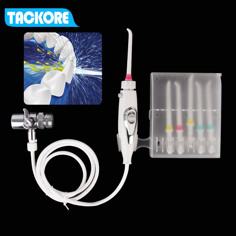 

6pcs Nozzle Faucet Water Dental Flosser Portable Irrigator Switch Jet Floss Toothbrush Irrigation SPA Teeth Tooth Cleaning