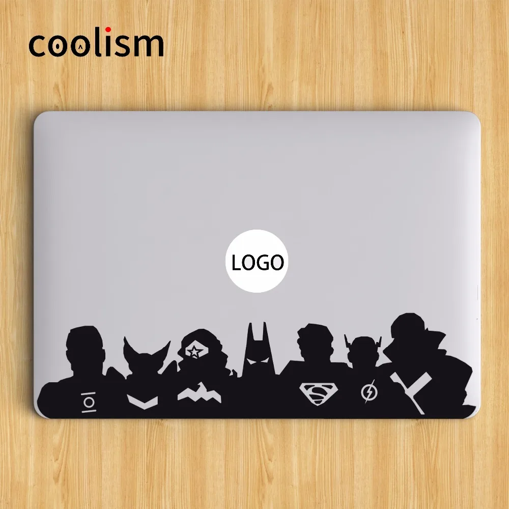 

Justice League Super Hero Laptop Sticker for Apple Macbook Decal Pro Air Retina 11 12 13 15.6 inch HP Notebook Skin Mac Stickers