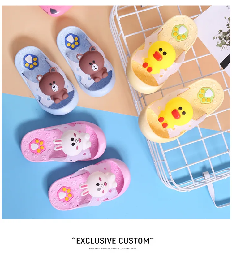 

New men and women baby children fashion cute slippers cartoon pattern massage slippers beach slippers Baotou foot slippers