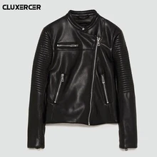Новинка года; сезон весна; Новинка; женская байкерская куртка из искусственной кожи; тонкая Осенняя Женская Короткая кожаная куртка