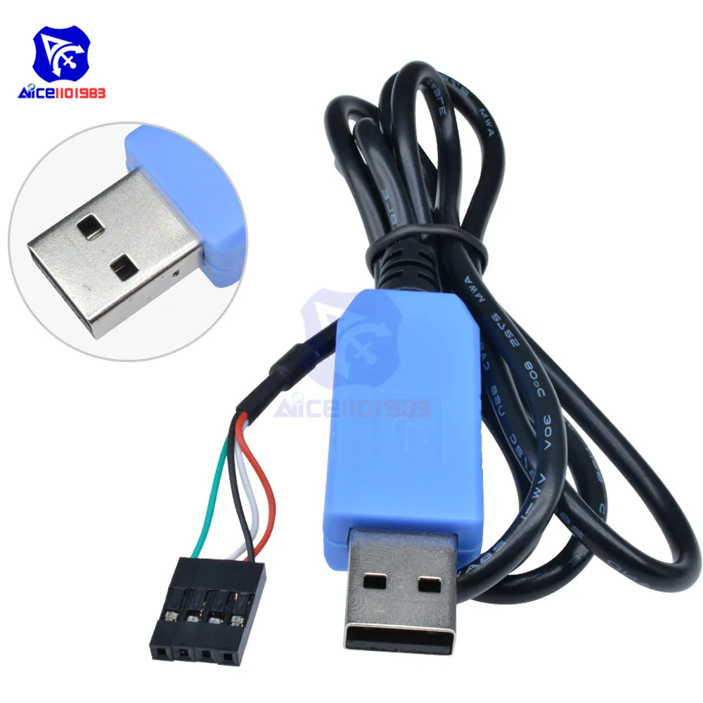 

PL2303TA Download Cable USB to 3.3V TTL 5V VCC Serial Cable Debug Console Cable for Adruino Respberry Pi Win7/8/Mac OS X/Linux
