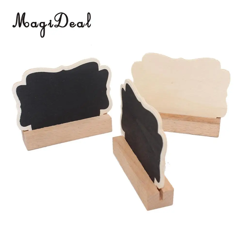 30PCS Mini Wooden Blackboard Memo Message Board Sign For Wedding Kitchen Store Shop Buffet