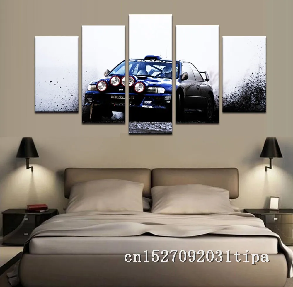 Subaru Leopard WRX STI 5 панелей абстрактная фотография Картина на холсте картины для