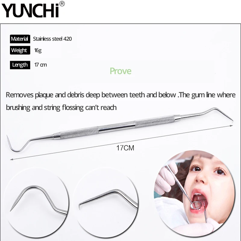 Набор инструментов для стоматолога yunchi, высокое качество, нержавеющая сталь, стоматологический зеркальный инструмент, инструмент для чистки зубов, набор для ухода за зубами