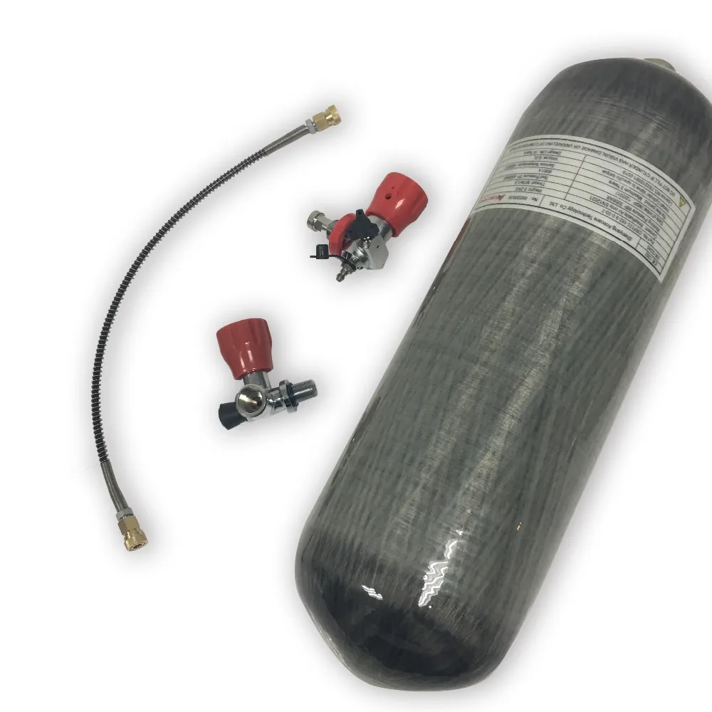 AC109101 9L Hpa Пейнтбол Pcp воздушный бак из углеродного волокна цилиндр 4500Psi резервуар