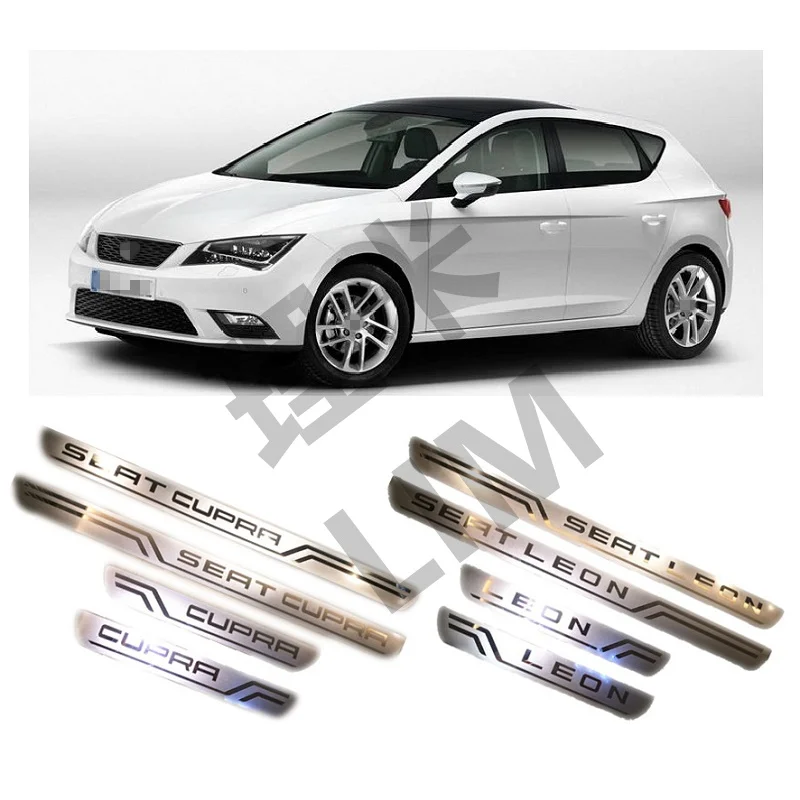 Подходит для SEAT LEON CUPRA 2010 2011 2012 2013 Нержавеющая сталь Накладка порога Накладка автомобильные аксессуары