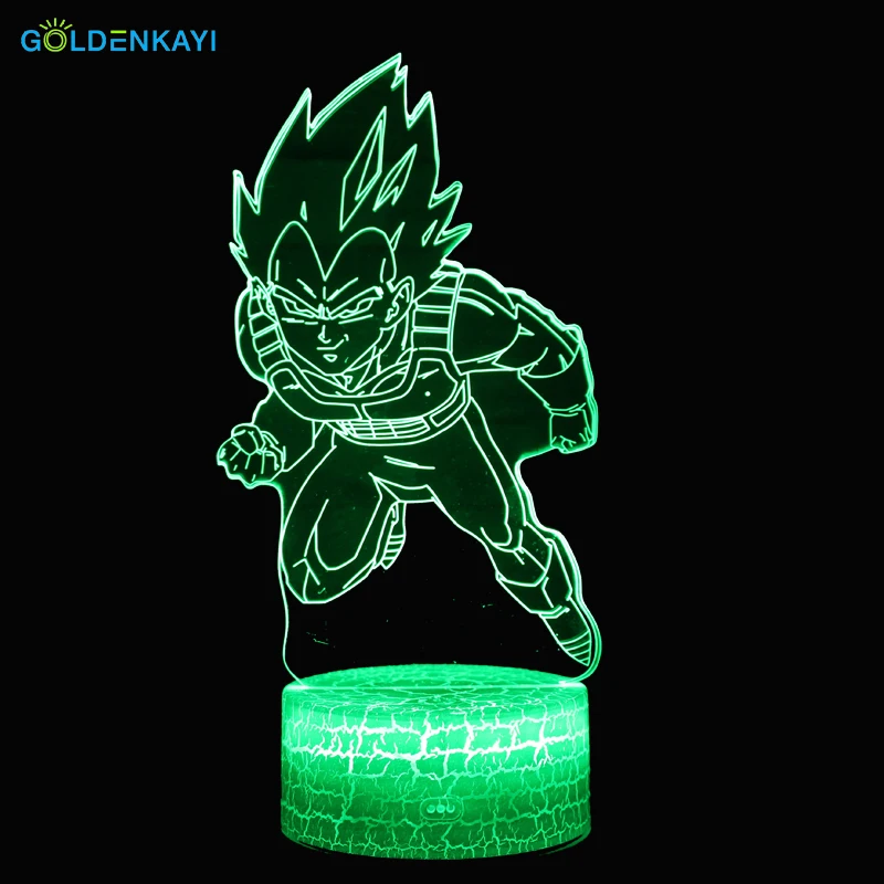 3D Dragon Ball Vegeta LED ночные светильники мультяшная настольная лампа сенсорный