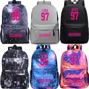 

BLACKPINK Jisoo Jennie Rose Lisa Bag Students School Backpack Beautiful Pattern School Bags Daily Backpack Galaxy Mochila
