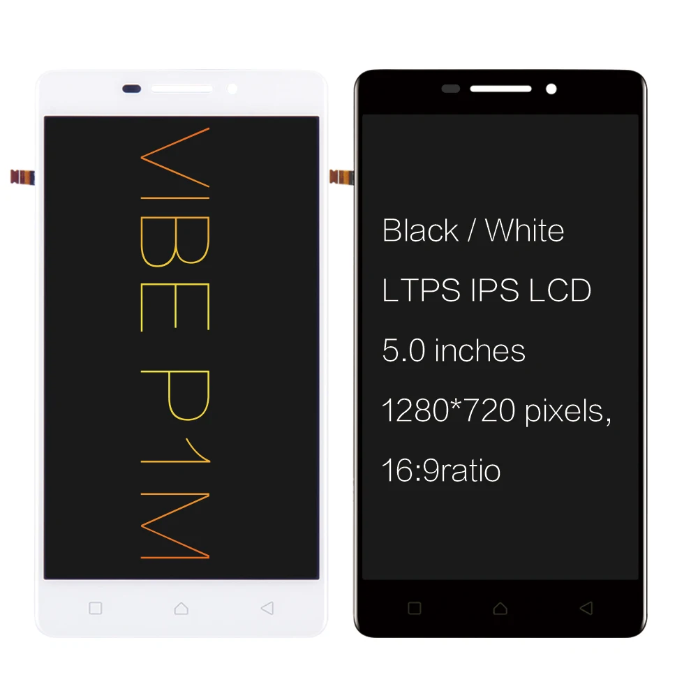 Дешево SRJTEK для lenovo Vibe P1M lcd Vibe P1M дисплей сенсорный экран матрица дигитайзер сенсор стекло с рамкой для lenovo Vibe p1ma40 lcd