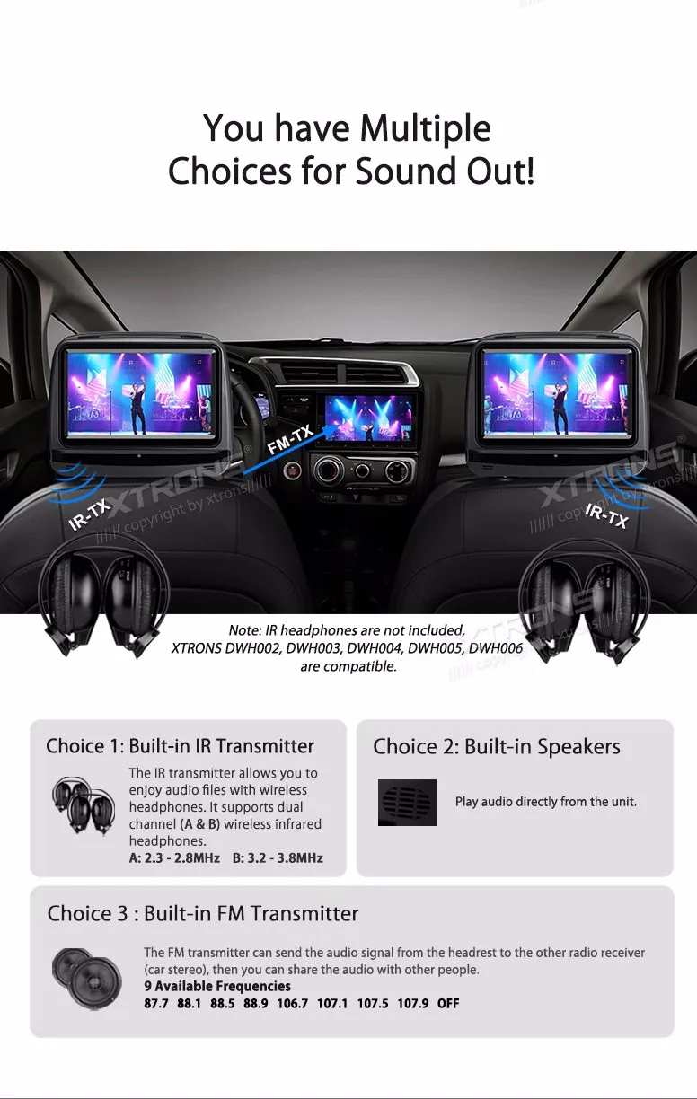 Sale One Pair 9" Touch Screen Headrest Car DVD Car Headrest DVD Headrest Car Monitor DVD with HDMI Port & Adjustable Viewing Angles 12