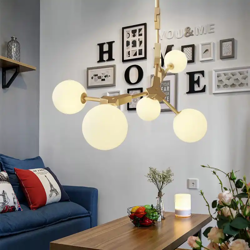 Postmodern Magic Bean Led Chandeliers Lamp Glass Simple Molecular Chandelier Living Room Bedroom Bar Restaurant Hang Lighting