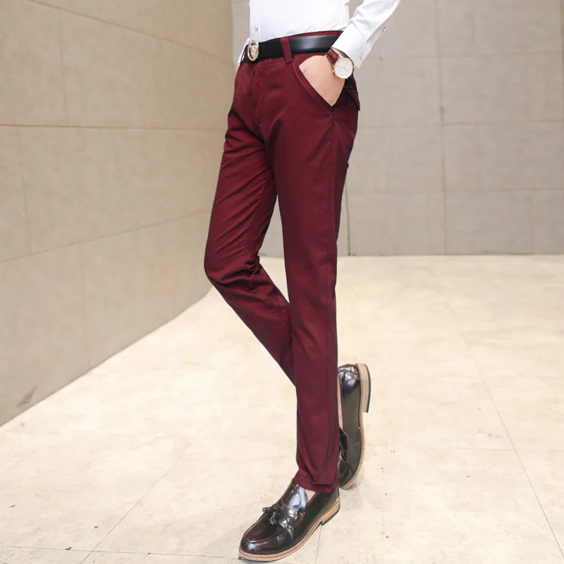 

2019 New Men's Fashion Designer Cotton Style Casual Pants Straight Tube High Quality Mens Slacks Men Trousers Male Businss Pants