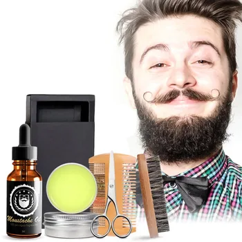 

Beard Care Set Beard Oil Wax Beard Scissors and Comb Beard Brush Kit Moustache Care Kit