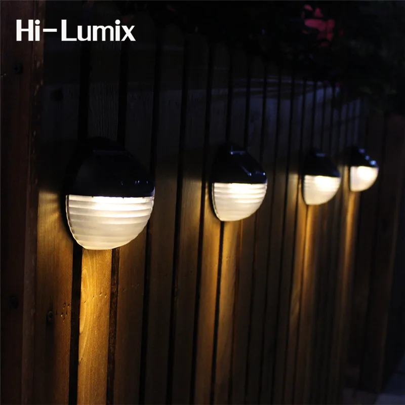 

Hi-Lumix 5PC Solar led light 6Leds wall lamp Outdoor Garden Fence Lights Wireless Waterproof landscape decoration White or WW
