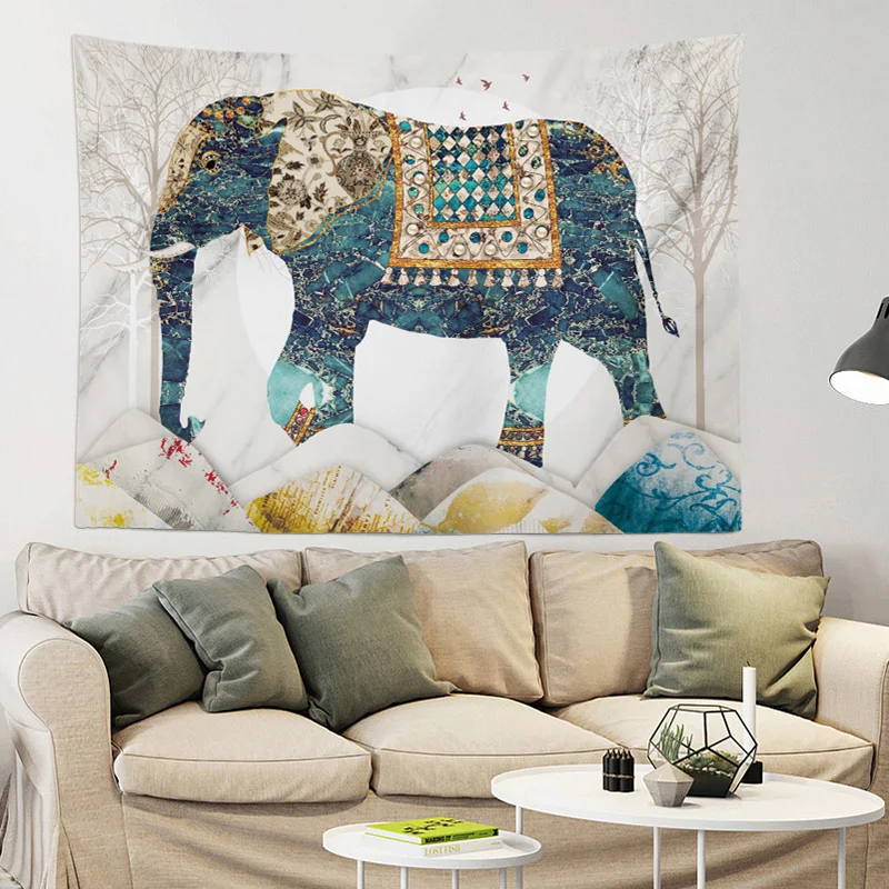 Мультфильм слон фон ткань фото настенное покрытие гостиной гобелен на диван кровать большой повесить ткань кровать и настенная живопись