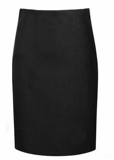 Осенне-зимняя шерстяная юбка с высокой талией, Женская рабочая юбка миди, большие размеры, повседневные юбки-карандаш для женщин - Цвет: black