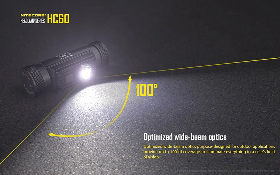 Nitecore HC60 налобный фонарь CREE XM-L2 U2 1000 люмен, водонепроницаемый фонарь для кемпинга и путешествий