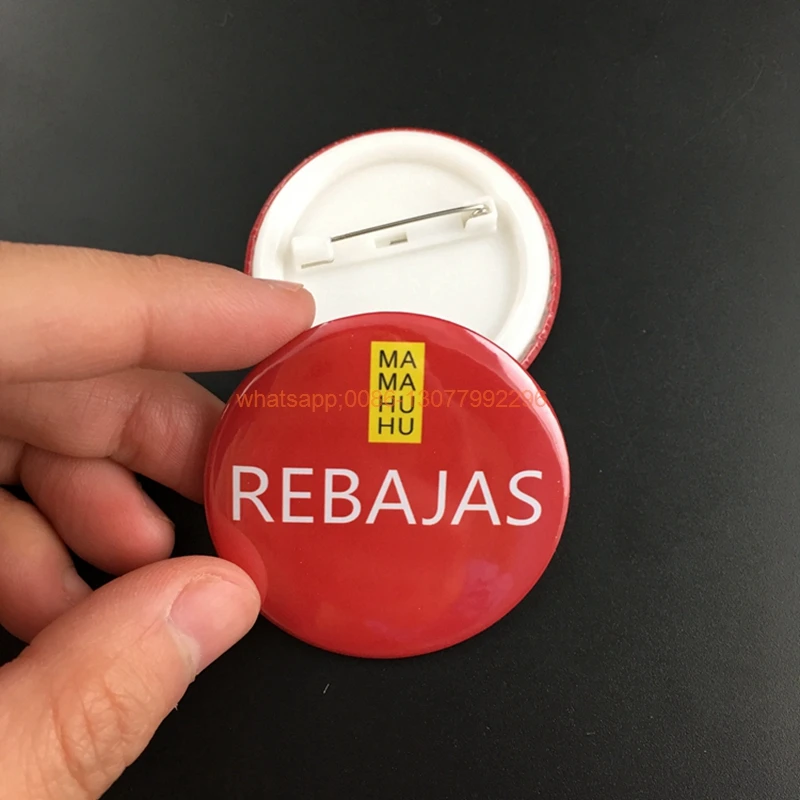 

20pcs custom logo badge Promotion gifts Round Metal base button badges with safe pin free shipping