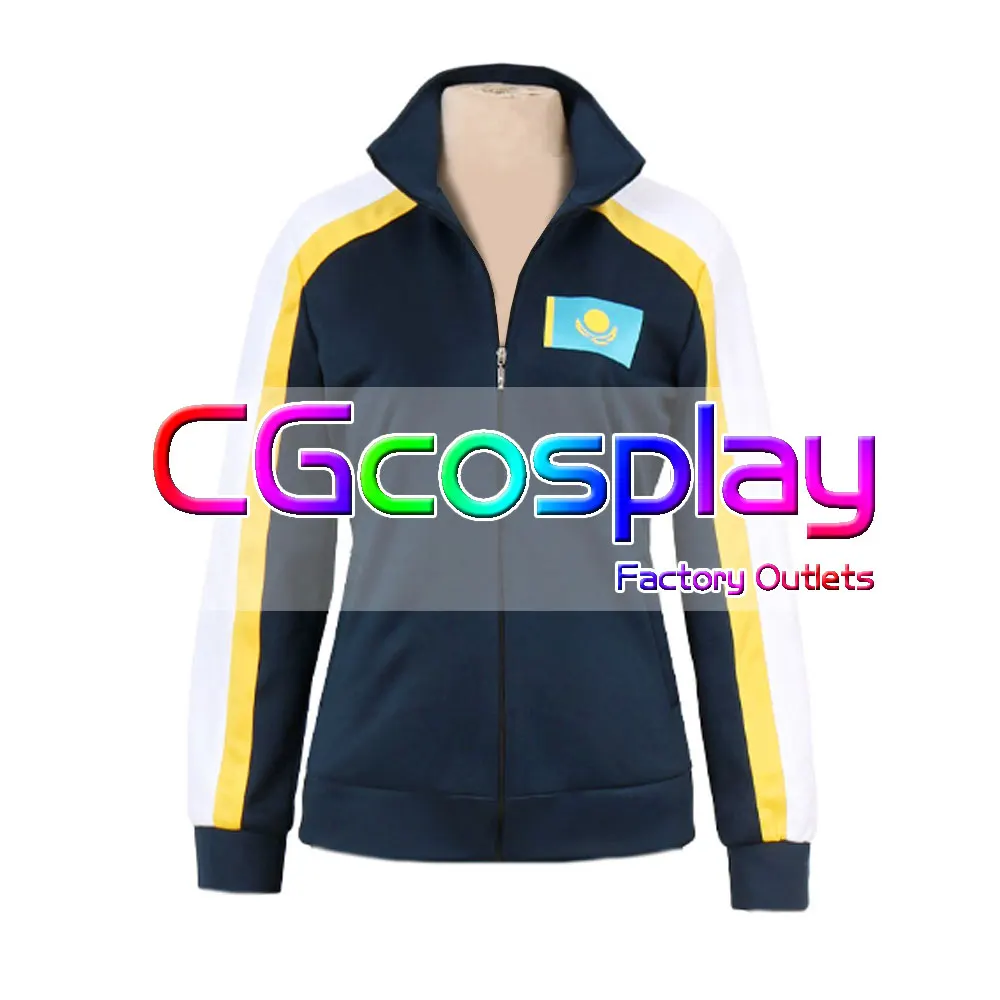 CGCOS Косплей Костюм YURI! На льду Юри на Отабек Алтын куртка рубашка Спортивная