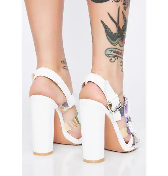 ARQA Women's Summer Fashion Open Toe One Word Form Hasp Chunky Sandals Glow Color Sequins High Heels Shoes Sexy Work Shoes