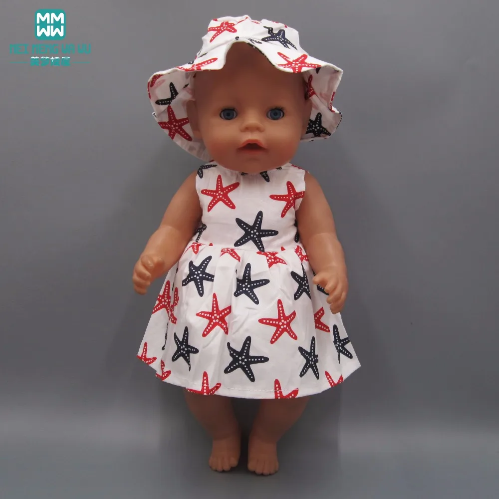 Clothes for dolls fits 43cm Zapf Baby Born doll and 45cm American Girl doll Print casual dress Clothes for dolls fits 43cm Zapf Baby Born doll and 45cm American Girl doll Print casual dress