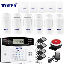 Free shipping Wofea IOS Android APP Control Wireless Home Security GSM Alarm System two way Intercom SMS notice for power off