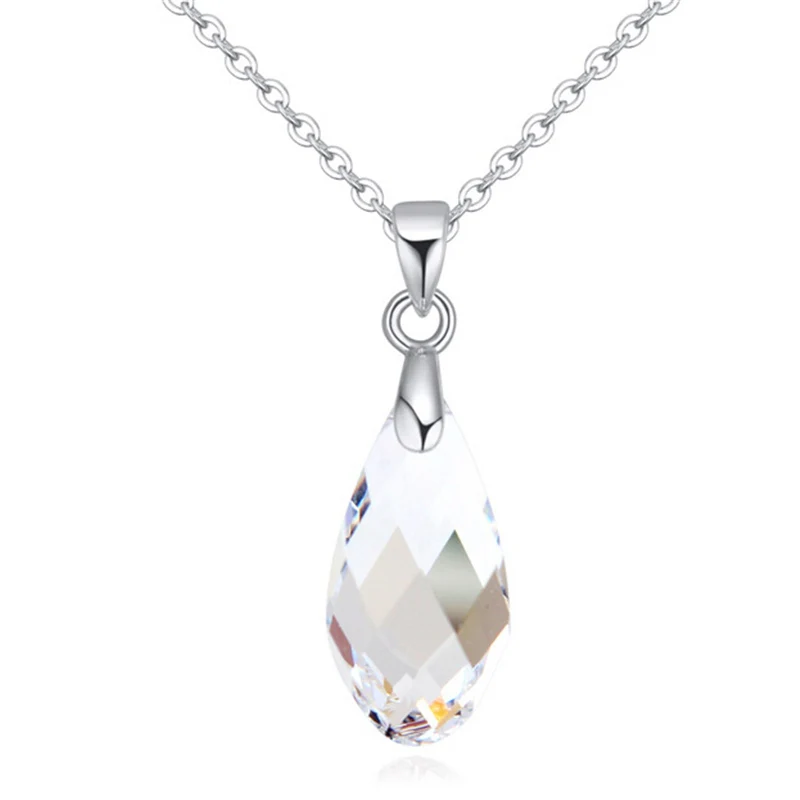 Синий Teardrop Ожерелья Подвески Кристалл с Элементами swarovski 2016 Новая Мода Ювелирные
