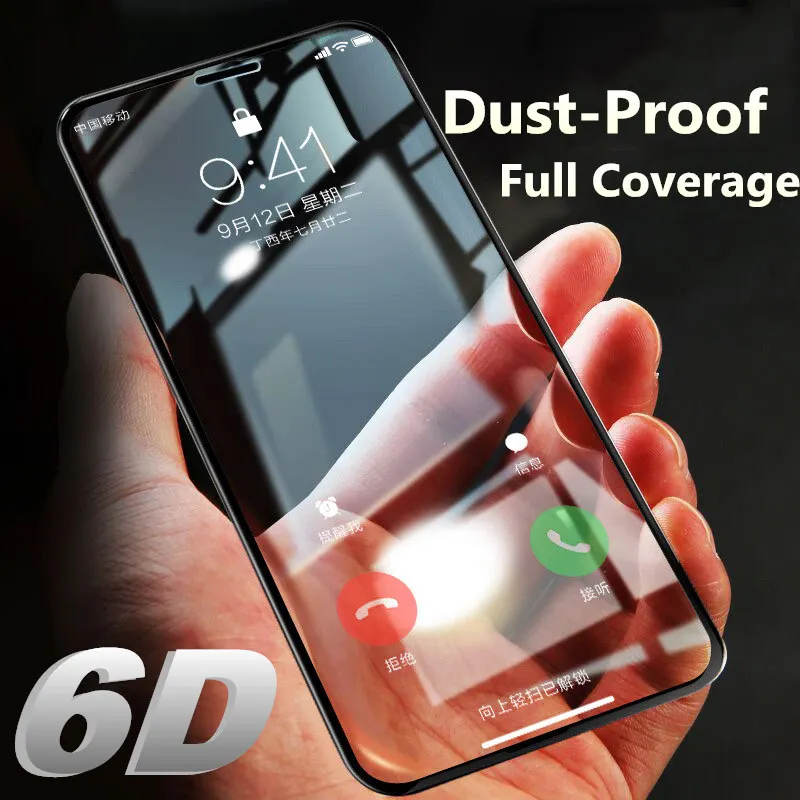 6D изогнутые края Премиум для Apple iphone X 10 пыленепроницаемое стекло закаленное Полное покрытие стекло на iphone X 10 защитная пленка