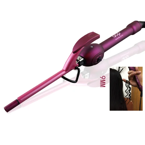 Modelador de Cabelo Ferramentas para Cabelo Ferro em Boa Elétrica Cerâmica Profissional Hairstying Crespo Cachos Curler Qualidade 9mm