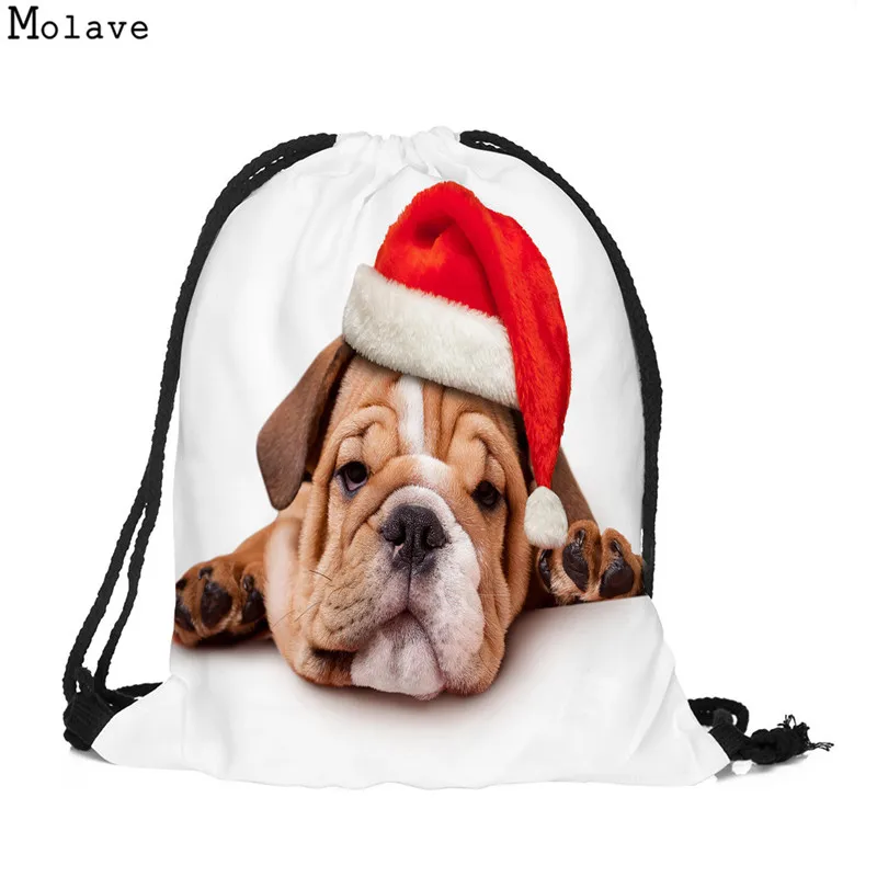 Puppy Dog Christmas Candy Gift Bags Santa Snowman Cute Dogs Pattern