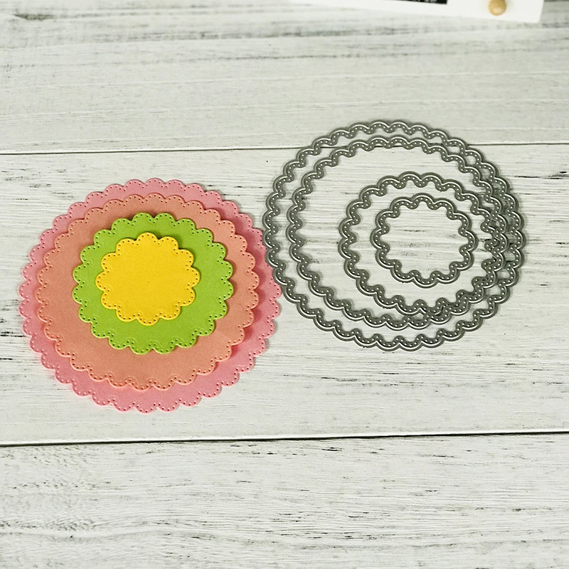 

Circle Wave Metal Cutting Dies for Scrapbooking DIY Album Embossing Folder Paper Card Maker Template Decor Stencils Crafts Dies