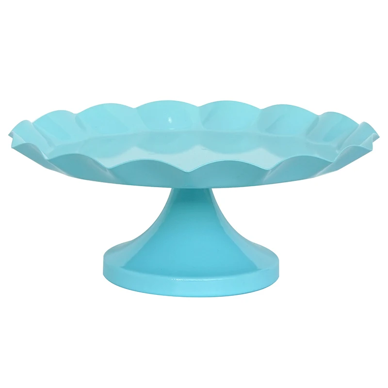  New Sweetgo Blue Snack Tray Cake Stand Cupcake Plate Tools Waterproof Paint Candy Bar Decoration Fo